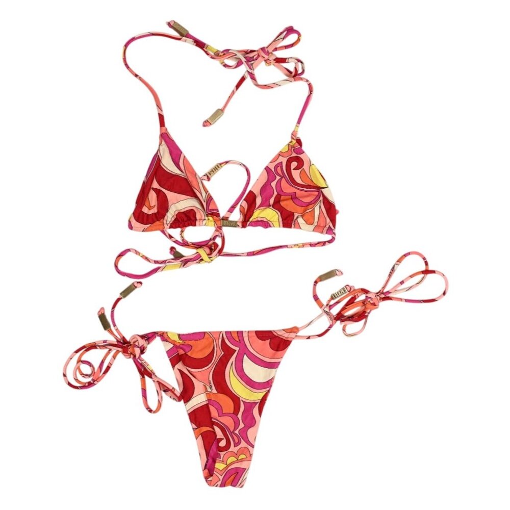 Nua Swim Rebecca Bikini in Orange Pink Print
